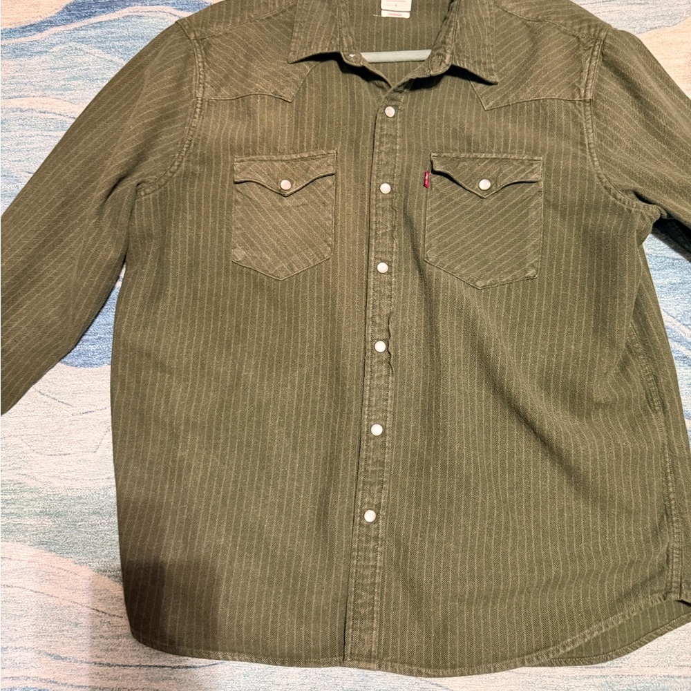 Levi's Olive Button Down Shirt - image 3